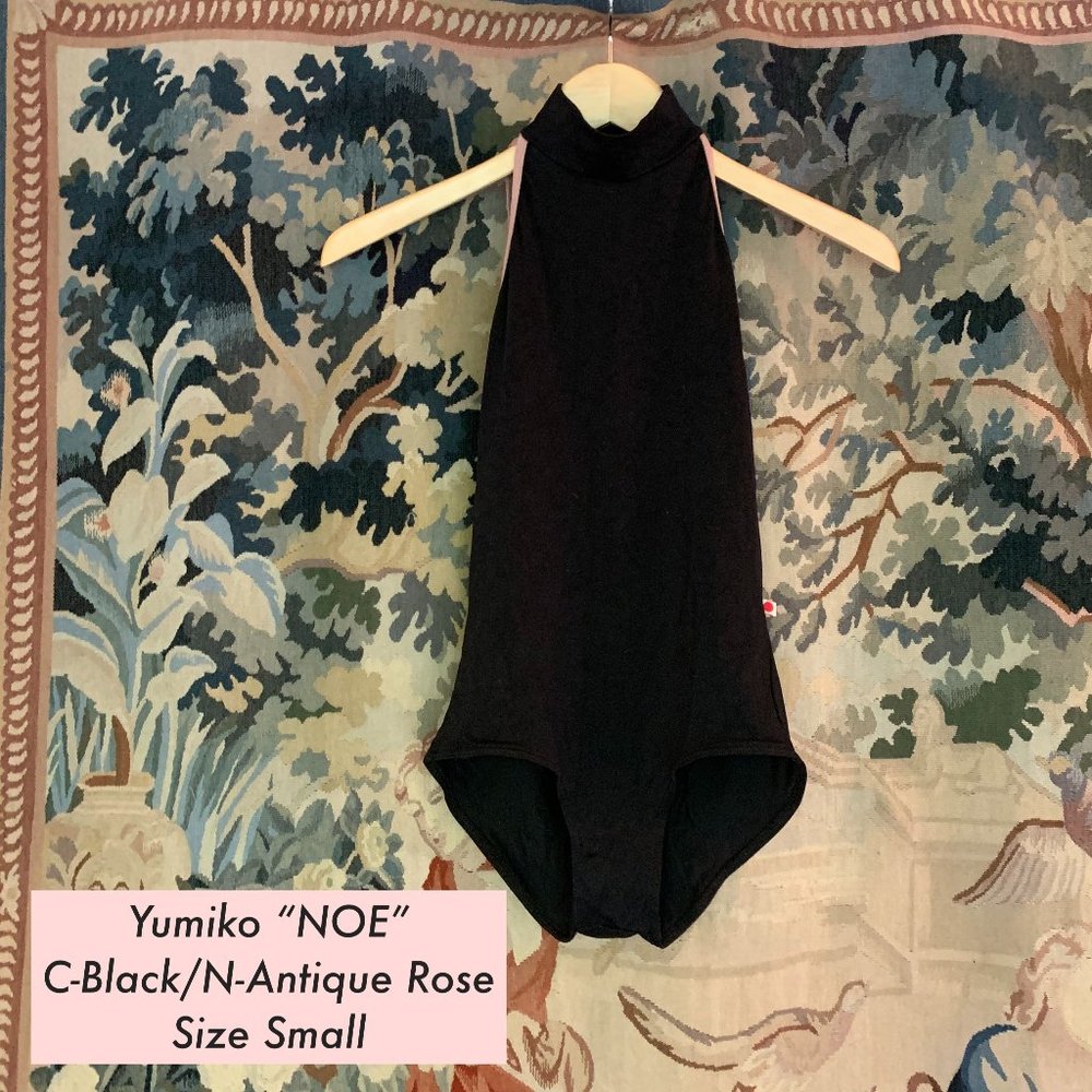 Yumiko NOE Black Mockneck Open Back Microfiber Leo